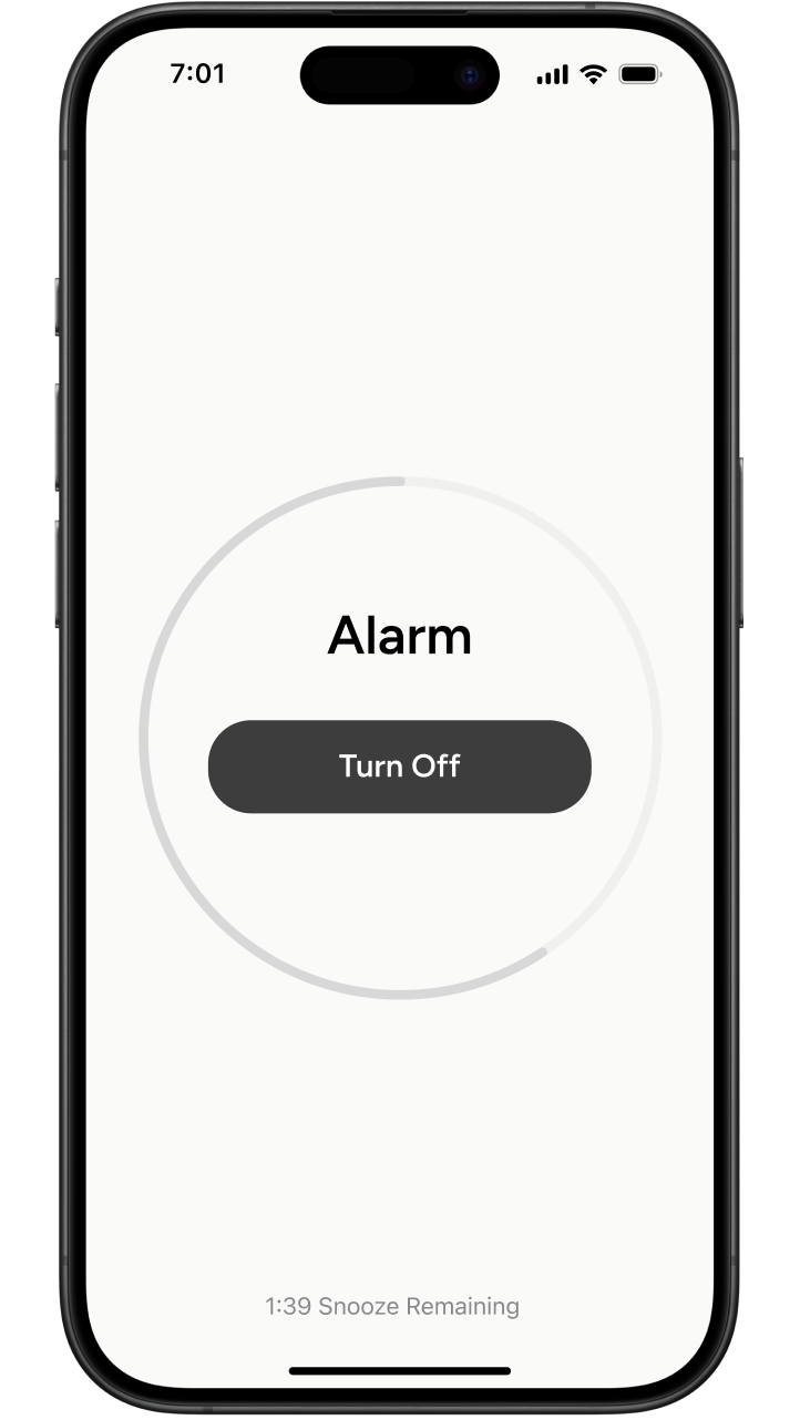 Use the optional, one-time snooze.