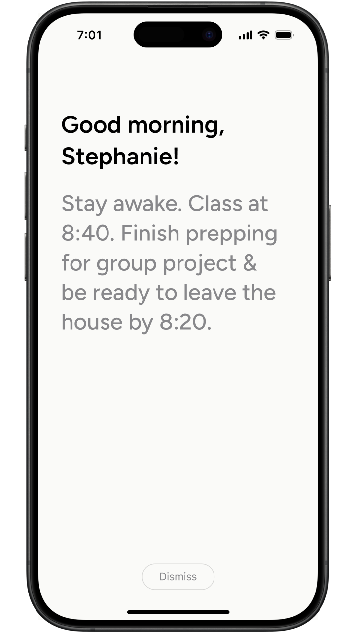 Leave morning notes for yourself.